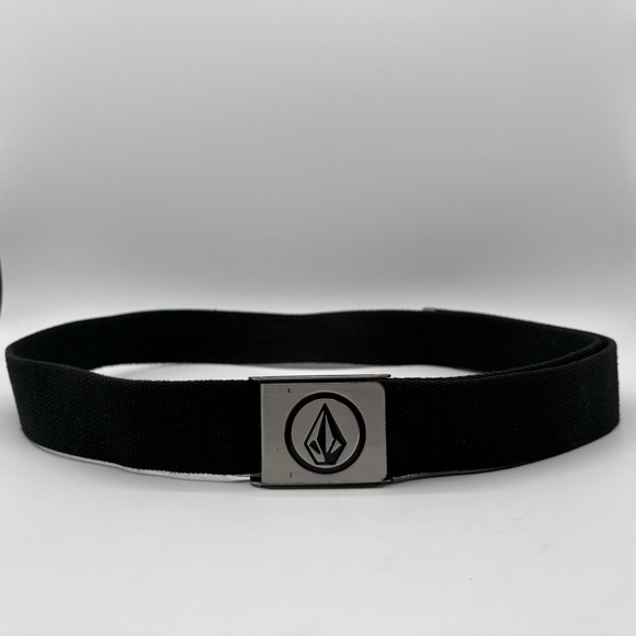 VOLCOM STONE SKATEBOARDS BLACK WEB BELT W BUCKLE BOTTLE OPENER VTG 90S Y2K SKATE - Picture 1 of 7